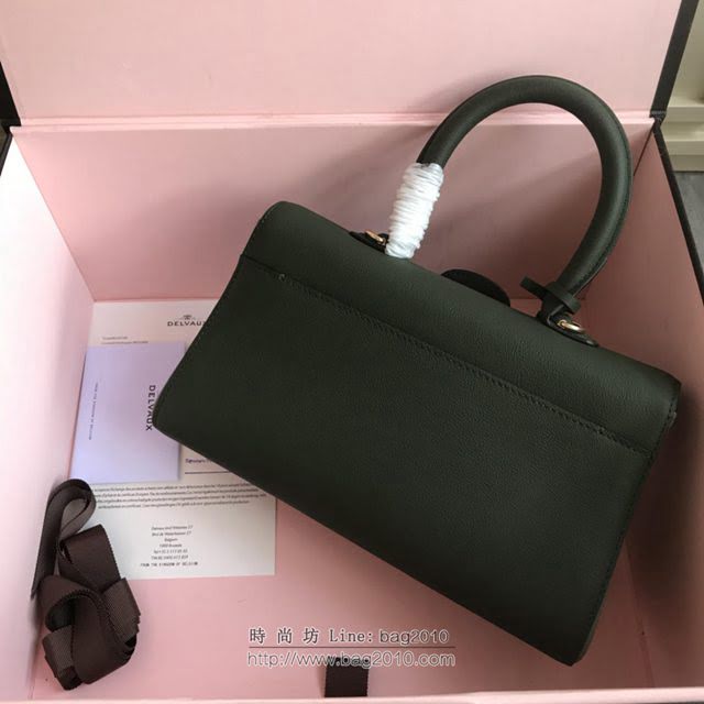 DELVAUX女包 德爾沃Brillant系列 原粒Togo皮革 德爾沃女手提包 DS0028三拼綠 中號 Delvaux單肩包  fcs1175